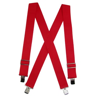 Ctm Men's Elastic Heavy Duty Basic Clip-end Work Suspender In Red