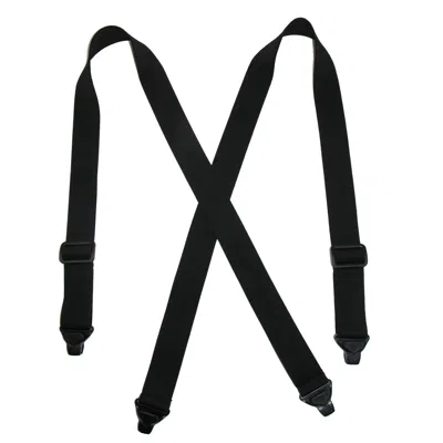 Ctm Men's Elastic Plastic Clip-end Tsa Compliant Airport Suspenders In Black