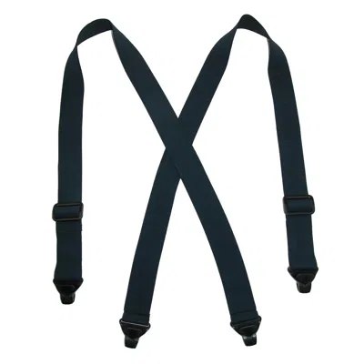 Ctm Men's Elastic Plastic Clip-end Tsa Compliant Airport Suspenders In Blue
