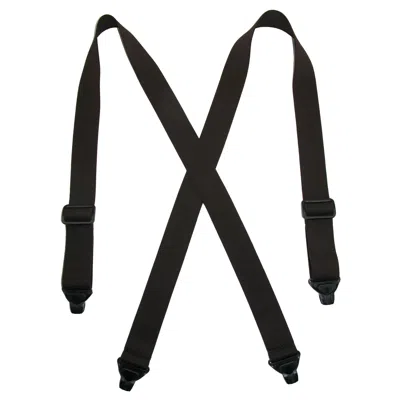 Ctm Men's Elastic Plastic Clip-end Tsa Compliant Airport Suspenders In Brown
