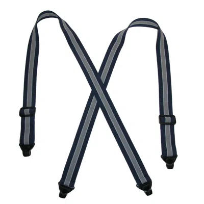Ctm Men's Elastic Plastic Clip-end Tsa Compliant Airport Suspenders In Multi