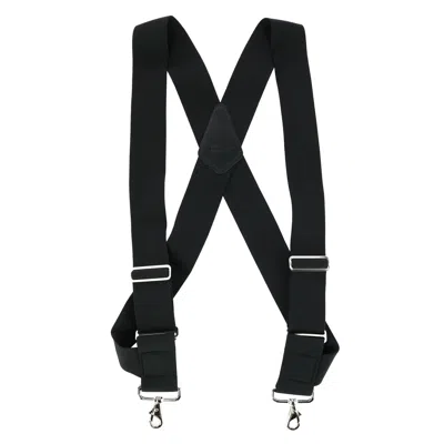 Ctm Men's Elastic Side Clip Metal Swivel Hook Trucker Suspenders In Black