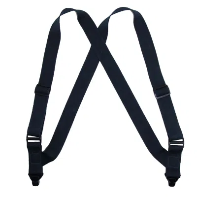 Ctm Men's Elastic Side Plastic Clip Tsa Compliant Airport Suspenders In Black