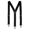Ctm Men's Elastic Solid Color Suspender With Metal Swivel Hook Clip End In Black