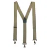 Ctm Men's Elastic Solid Color Suspender With Metal Swivel Hook Clip End In Green