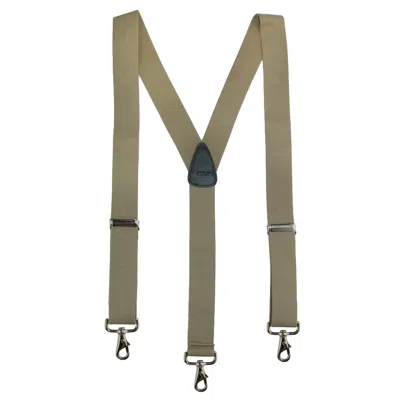 Ctm Men's Elastic Solid Color Suspender With Metal Swivel Hook Clip End In Green