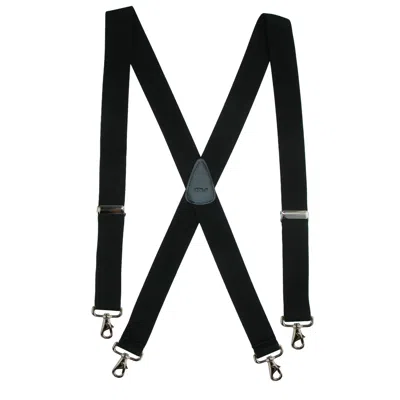 Ctm Men's Elastic Solid Color X-back Suspender With Swivel Hook Ends In Black