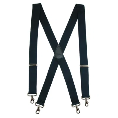 Ctm Men's Elastic Solid Color X-back Suspender With Swivel Hook Ends In Blue