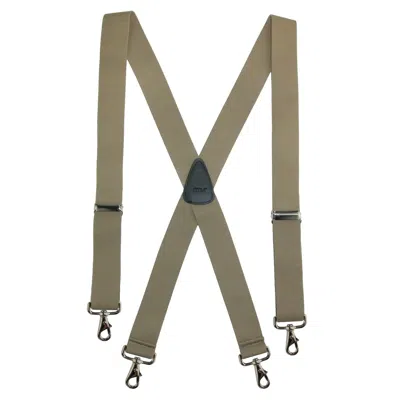 Ctm Men's Elastic Solid Color X-back Suspender With Swivel Hook Ends In Green