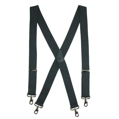 Ctm Men's Elastic Solid Color X-back Suspender With Swivel Hook Ends In Grey