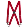 Ctm Men's Elastic Solid Color X-back Suspender With Swivel Hook Ends In Red