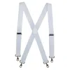 Ctm Men's Elastic Solid Color X-back Suspender With Swivel Hook Ends In White