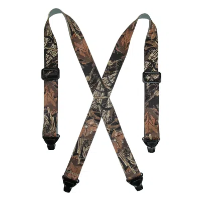 Ctm Men's Elastic Tsa Compliant Camouflage Suspenders (tall Available) In Green