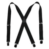 Ctm Men's Elastic With Anti Slip Pin Clip 1 1/2 Inch Solid Suspenders In Black
