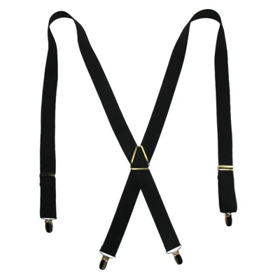 Ctm Men's Elastic X-back Suspenders With Brass Hardware In Black