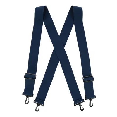 Ctm Men's Elastic X-back Suspenders With Plastic Hook Ends In Blue