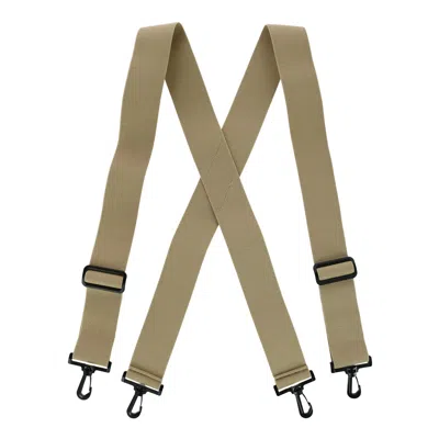 Ctm Men's Elastic X-back Suspenders With Plastic Hook Ends In Green