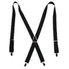Ctm Men's Elastic X-back Suspenders With Silver Hardware In Black