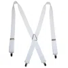 Ctm Men's Elastic X-back Suspenders With Silver Hardware In White