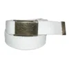 Ctm Men's Fabric Belt With Brass Flip Top Buckle (pack Of 3) In White