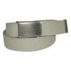 Ctm Men's Fabric Belt With Nickel Flip Top Buckle In Green