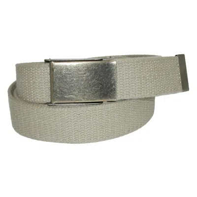 Ctm Men's Fabric Belt With Nickel Flip Top Buckle In Green