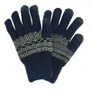 Ctm Men's Fairisle Touchscreen Gloves In Blue