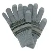 Ctm Men's Fairisle Touchscreen Gloves In Grey