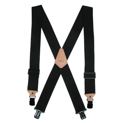 Ctm Men's Heavy Duty Clip-end Work Suspenders In Black