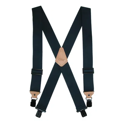 Ctm Men's Heavy Duty Clip-end Work Suspenders In Blue