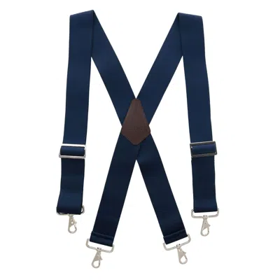 Ctm Men's Industrial Terry Logger Suspenders With Metal Swivel Hook Ends In Blue