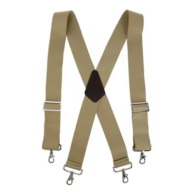 Ctm Men's Industrial Terry Logger Suspenders With Metal Swivel Hook Ends In Green