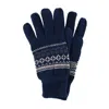 Ctm Men's Knit Winter Pattern Glove In Blue