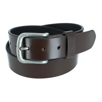 Ctm Men's Leather 1 3/8 Inch Removable Buckle Bridle Belt In Brown