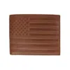 Ctm Men's Leather American Flag Embossed Bifold Wallet In Multi