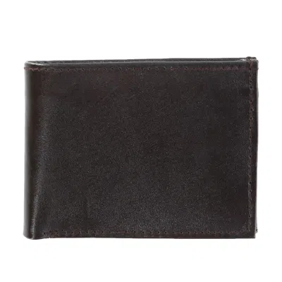 Ctm Men's Leather Bifold Wallet With Snap Insert Cover In Brown