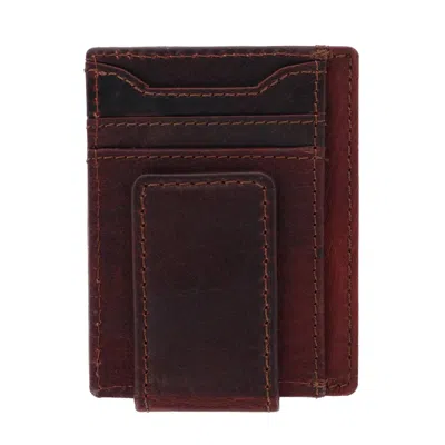 Ctm Men's Leather Front Pocket Money Clip In Brown