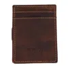 Ctm Men's Leather Front Pocket Wallet With Elastic Keeper In Brown