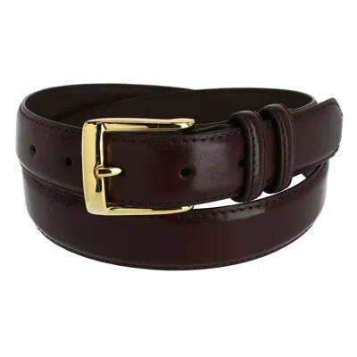 Ctm Men's Leather Gold Buckle Belt In Pink