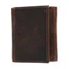 Ctm Men's Leather Minimalist Trifold Wallet In Brown