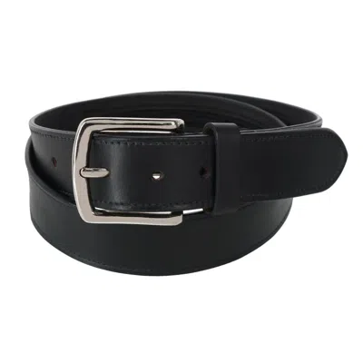 Ctm Men's Leather Money Belt With Interior Zipper In Black
