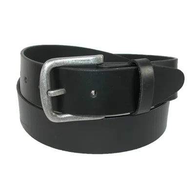 Ctm Men's Leather Removable Buckle Bridle Belt In Black