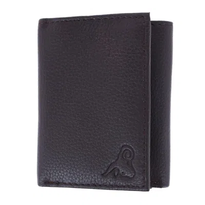 Ctm Men's Leather Trifold Wallet In Brown