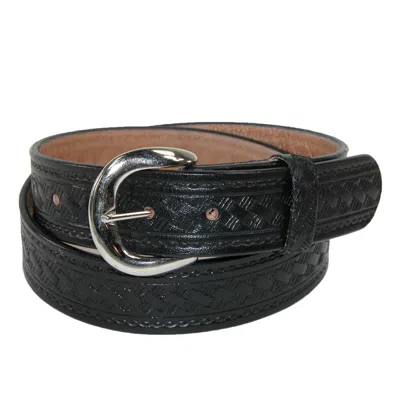 Ctm Men's Leather Western Belt With Removable Buckle In Black