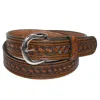Ctm Men's Leather Western Belt With Removable Buckle In Brown