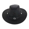 Ctm Men's Leather Western Hat With Star Concho Hatband In Brown