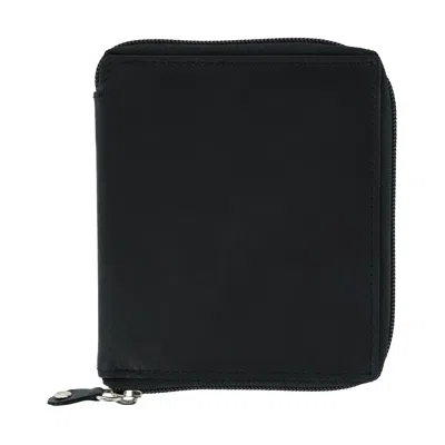 Ctm Men's Leather Zip-around European Wallet In Black