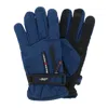 Ctm Men's Lined Winter Gloves With Zipper Pocket In Blue