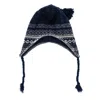 Ctm Men's Lined Winter Pattern Helmet Hat In Blue