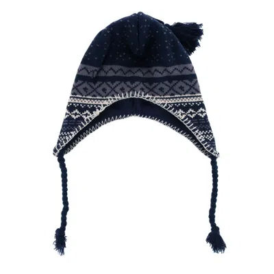 Ctm Men's Lined Winter Pattern Helmet Hat In Blue